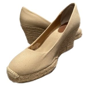 J. CREW Espadrille Wedges Beige, J CREW Natural Seville Beige Natural Closed Toe